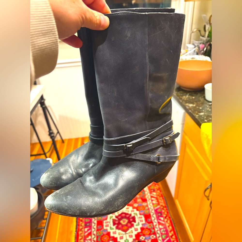 Frye Sunny Boots Marine Blue 8 RARE